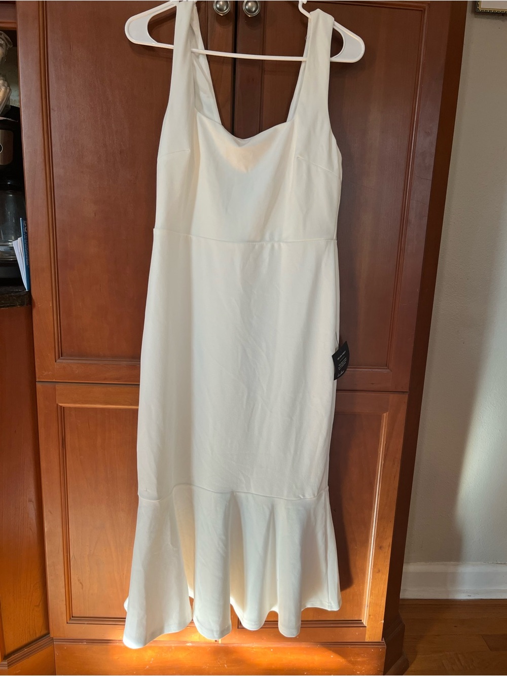 Lulu's Cream Sleeveless Midi Dress with Ruffle Hem